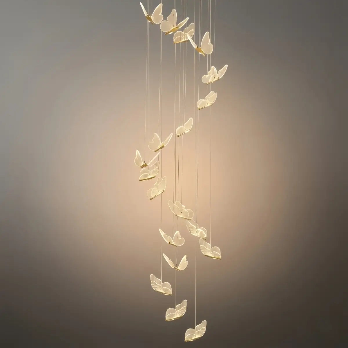 Modern Light‑Luxury Pendant Light — Metal & Acrylic with Butterfly Design